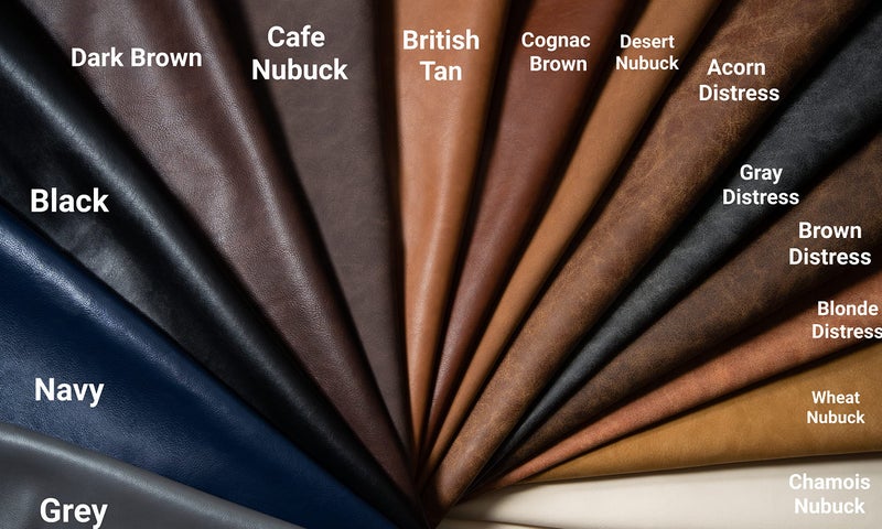 NAT Leathers | Brown Distressed 2 Tone Oily Faux Vegan Leather PU (Peta Approved Vegan) | 1 Yard 36 inch x 54 inch Cut by Yard Pleather 0.9 mm Upholstery | Brown Crazy Horse Distress 36"X54" - Image 4